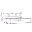 Pemberly Row 76 x 80 Rectangular Modern Bed Frame in White Steel
