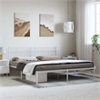 Pemberly Row 76 x 80 Rectangular Modern Bed Frame in White Steel
