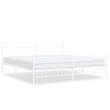 Pemberly Row Rectangular Powder-Coated Steel Full Bed Frame in White