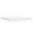 Pemberly Row Rectangular Powder-Coated Steel Full Bed Frame in White