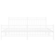 Pemberly Row Rectangular Powder-Coated Steel Full Bed Frame in White