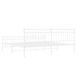 Pemberly Row Rectangular Powder-Coated Steel Full Bed Frame in White