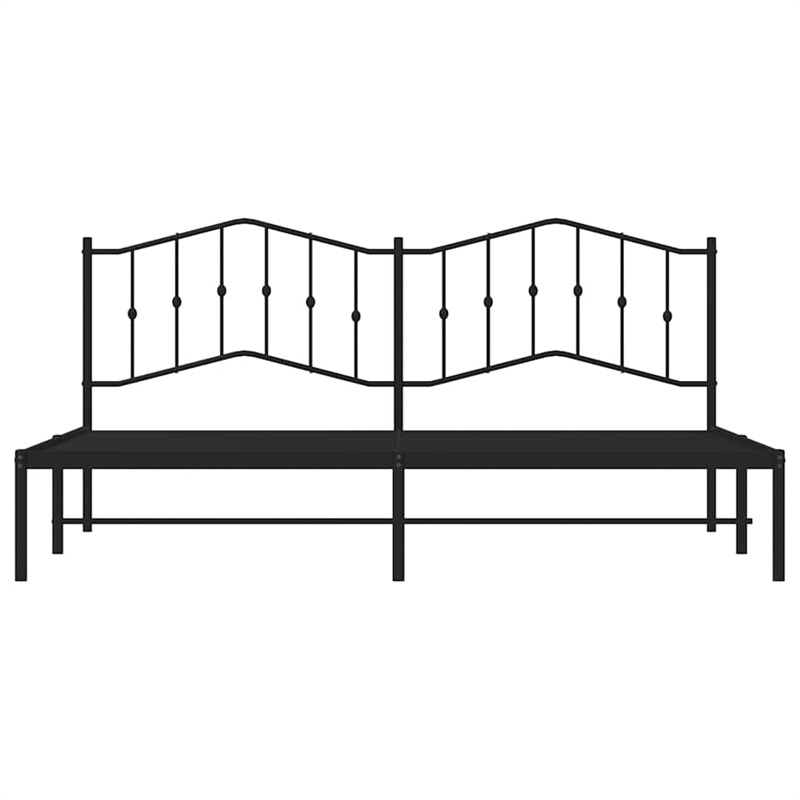 Pemberly Row Rectangular Traditional Steel Full Bed Frame in Black