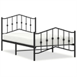 Pemberly Row Contemporary Powder-Coated Steel Twin Bed Frame in Black