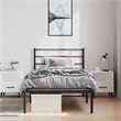 Pemberly Row Contemporary 39.4 x 74.8 Metal Bed Frame in Black