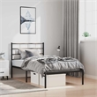 Pemberly Row Contemporary 39.4 x 74.8 Metal Bed Frame in Black