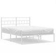 Pemberly Row Rectangular Powder-Coated Steel Full Bed Frame in White