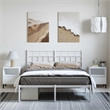 Pemberly Row Rectangular Powder-Coated Steel Full Bed Frame in White