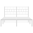 Pemberly Row Rectangular Powder-Coated Steel Full Bed Frame in White