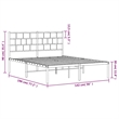 Pemberly Row Rectangular Powder-Coated Steel Full Bed Frame in White
