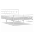 Pemberly Row 53.1x74.8 Powder-Coated Steel Bed Frame in White