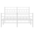 Pemberly Row 53.1x74.8 Powder-Coated Steel Bed Frame in White