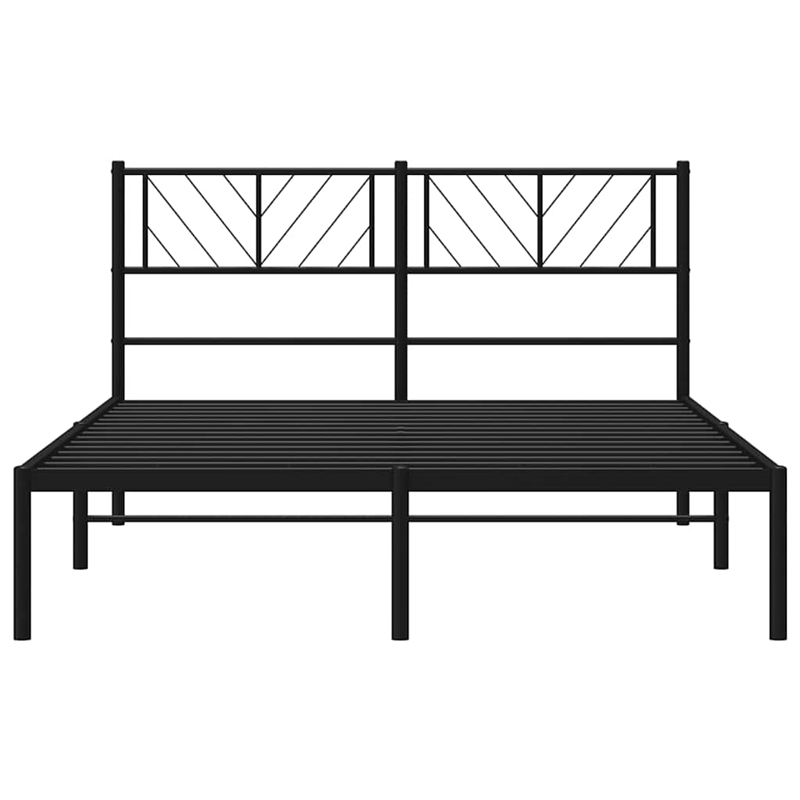 Pemberly Row Powder-Coated Steel Full/Double Bed Frame in Black