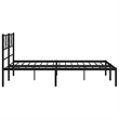 Pemberly Row Powder-Coated Steel Full/Double Bed Frame in Black