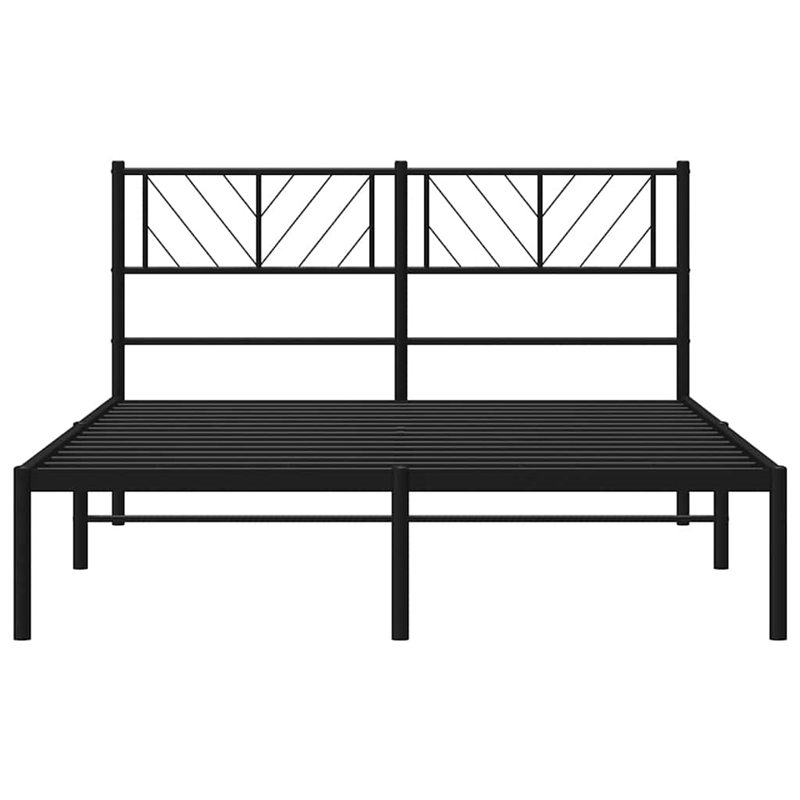 Pemberly Row Contemporary Powder-Coated Steel King Bed Frame in Black