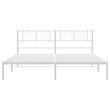 Pemberly Row Contemporary 72 x 84 Steel Bed Frame in White Finish