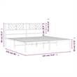 Pemberly Row Contemporary 72 x 84 Steel Bed Frame in White Finish