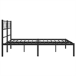 Pemberly Row Contemporary 53 x 74.8 Metal Bed Frame in Black