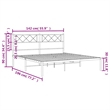 Pemberly Row Contemporary 53 x 74.8 Metal Bed Frame in Black