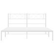 Pemberly Row Contemporary 53.1 x 74.8 Metal Bed Frame in White