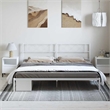 Pemberly Row 72 x 82.9 Black Powder-Coated Stee Bed Frame in White