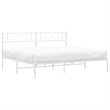 Pemberly Row 72 x 82.9 Black Powder-Coated Stee Bed Frame in White