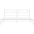 Pemberly Row 72 x 82.9 Black Powder-Coated Stee Bed Frame in White