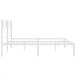 Pemberly Row 72 x 82.9 Black Powder-Coated Stee Bed Frame in White
