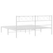 Pemberly Row 72 x 82.9 Black Powder-Coated Stee Bed Frame in White
