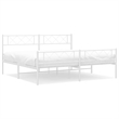 Pemberly Row Contemporary 72 x 84 Powder-coated steel Bed Frame in White