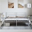Pemberly Row Contemporary 72 x 84 Powder-coated steel Bed Frame in White