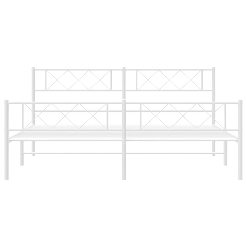 Pemberly Row Contemporary 72 x 84 Powder-coated steel Bed Frame in White