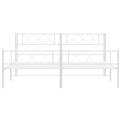 Pemberly Row Contemporary 72 x 84 Powder-coated steel Bed Frame in White