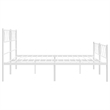 Pemberly Row Contemporary 72 x 84 Powder-coated steel Bed Frame in White