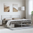 Pemberly Row Contemporary 72 x 84 Powder-coated steel Bed Frame in White