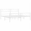 Pemberly Row Contemporary 76 x 80 Powder-coated steel Bed Frame in White