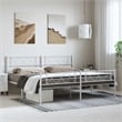 Pemberly Row Contemporary 76 x 80 Powder-coated steel Bed Frame in White