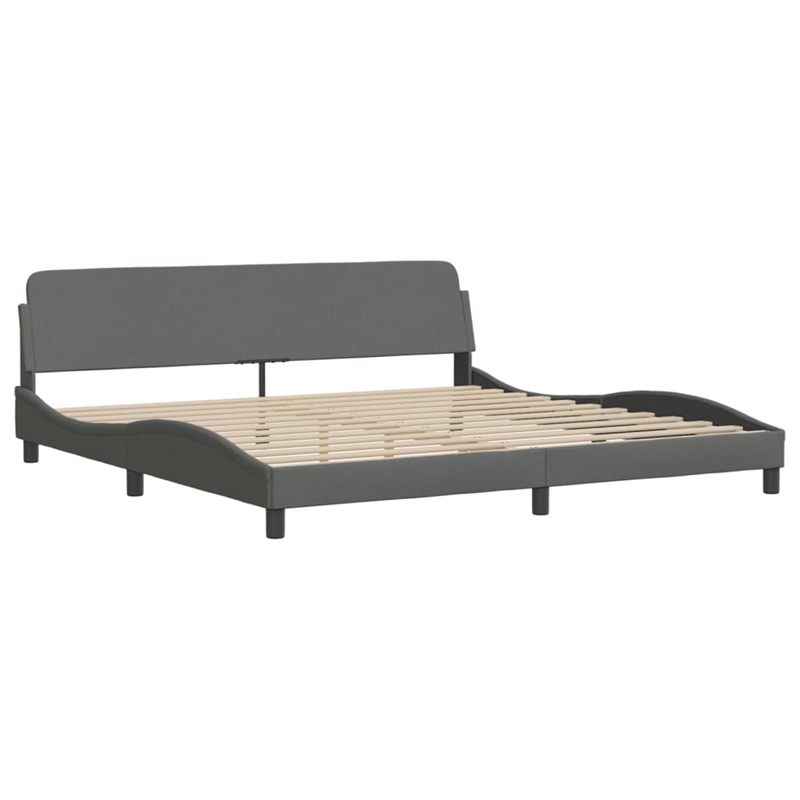 Pemberley Row Fabric Dark Grey Double Bed Frame Rectangular 77