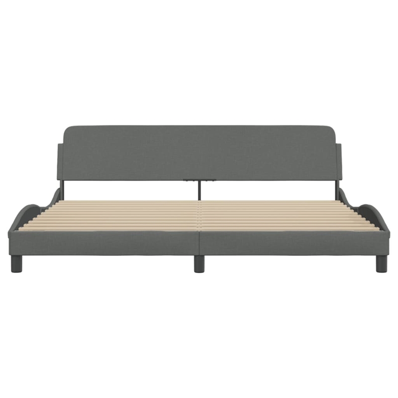 Pemberley Row Fabric Dark Grey Double Bed Frame Rectangular 77