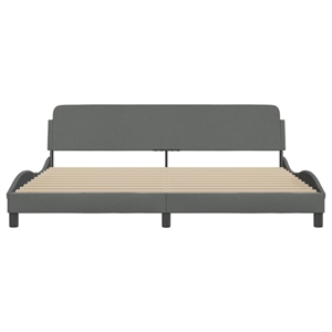 Pemberley Row Fabric Dark Grey Double Bed Frame Rectangular 77&quot x 85.8&quot x 29.3&quot Unassembled