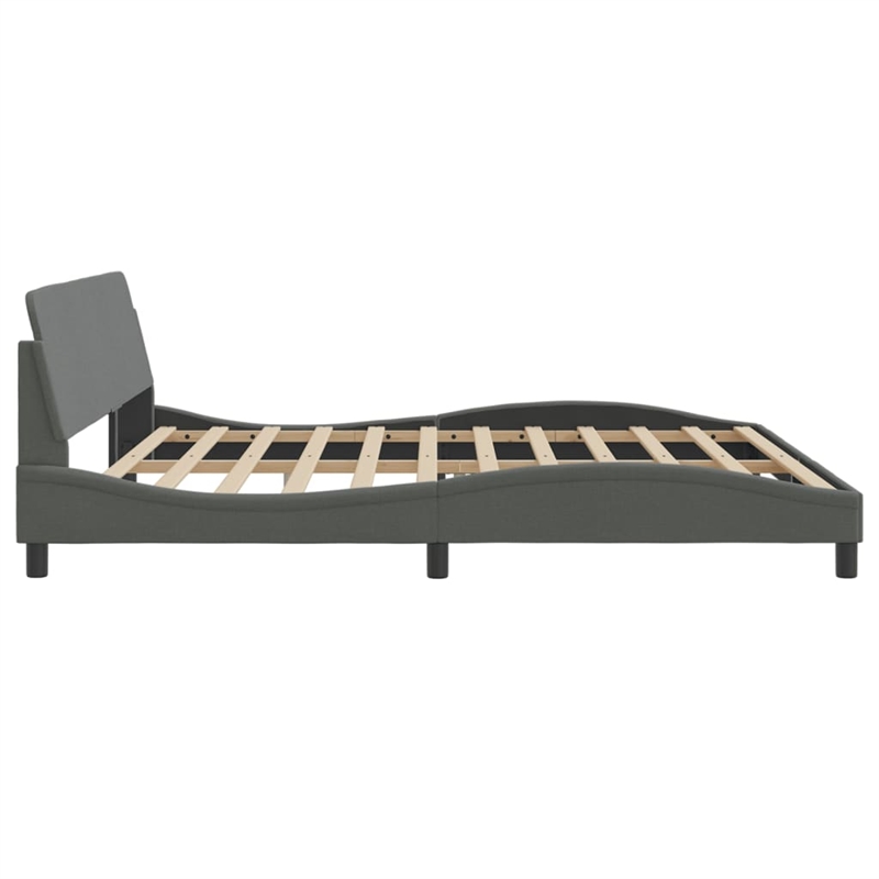 Pemberley Row Fabric Dark Grey Double Bed Frame Rectangular 77