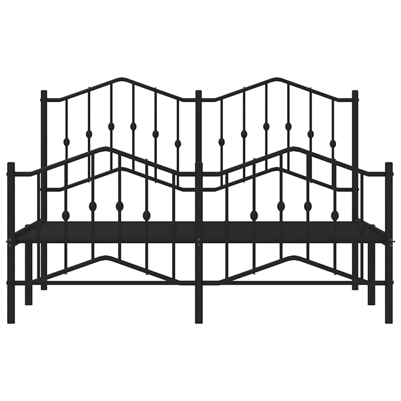 Pemberly Row Powder-Coated Steel Full/Double Bed Frame in Black