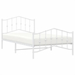 Pemberly Row Rectangular Powder-Coated Steel Twin Bed Frame in White