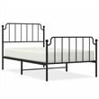 Pemberly Row Contemporary Powder-Coated Steel Twin Bed Frame in Black