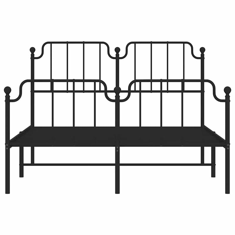 Pemberly Row Contemporary 59 x 79 Rectangular Bed Frame in Black