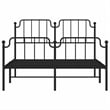 Pemberly Row Contemporary 59 x 79 Rectangular Bed Frame in Black