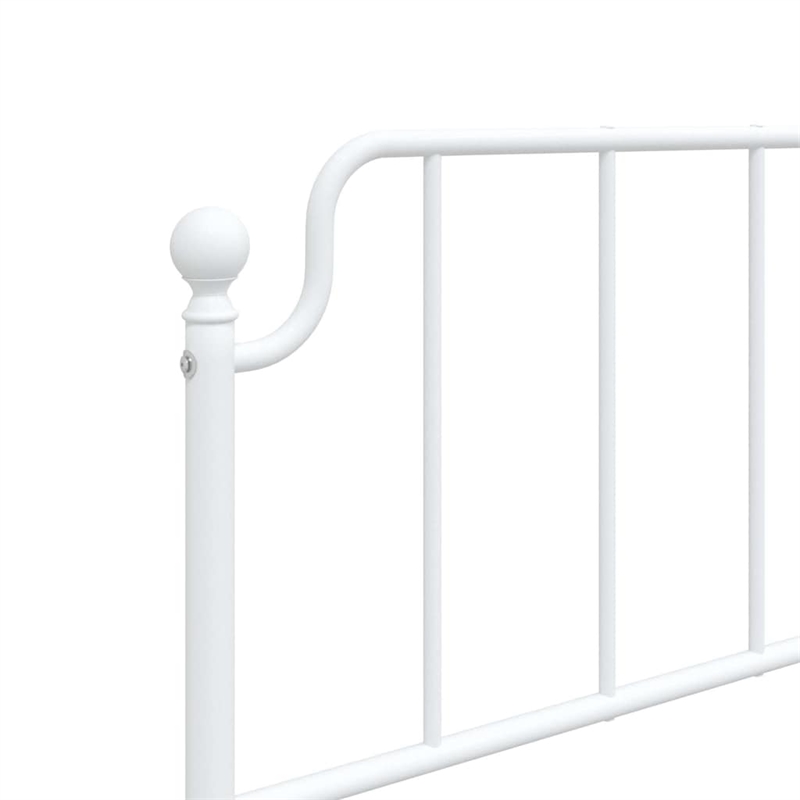 Pemberly Row Contemporary Powder-Coated Steel Single Bed Frame in White