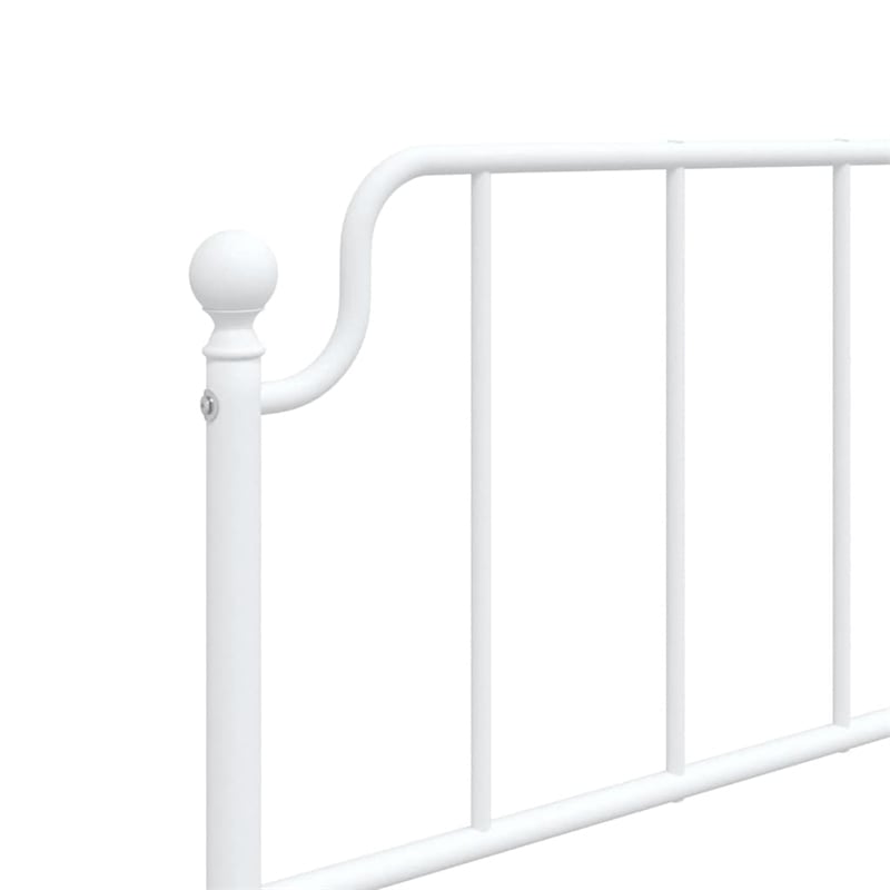 Pemberly Row Classic Style Durable Steel Single Bed Frame in White