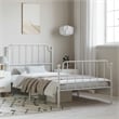 Pemberly Row Classic Style Durable Steel Single Bed Frame in White