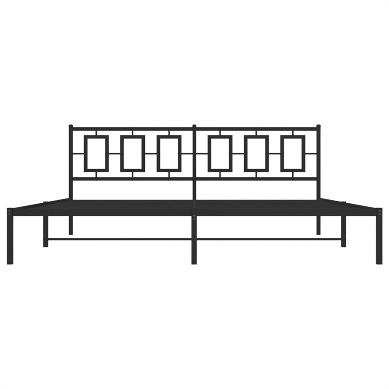 Pemberly Row Rectangular 76.0 x 80.0 Steel Bed Frame in Black